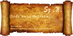 Székely Melitta névjegykártya